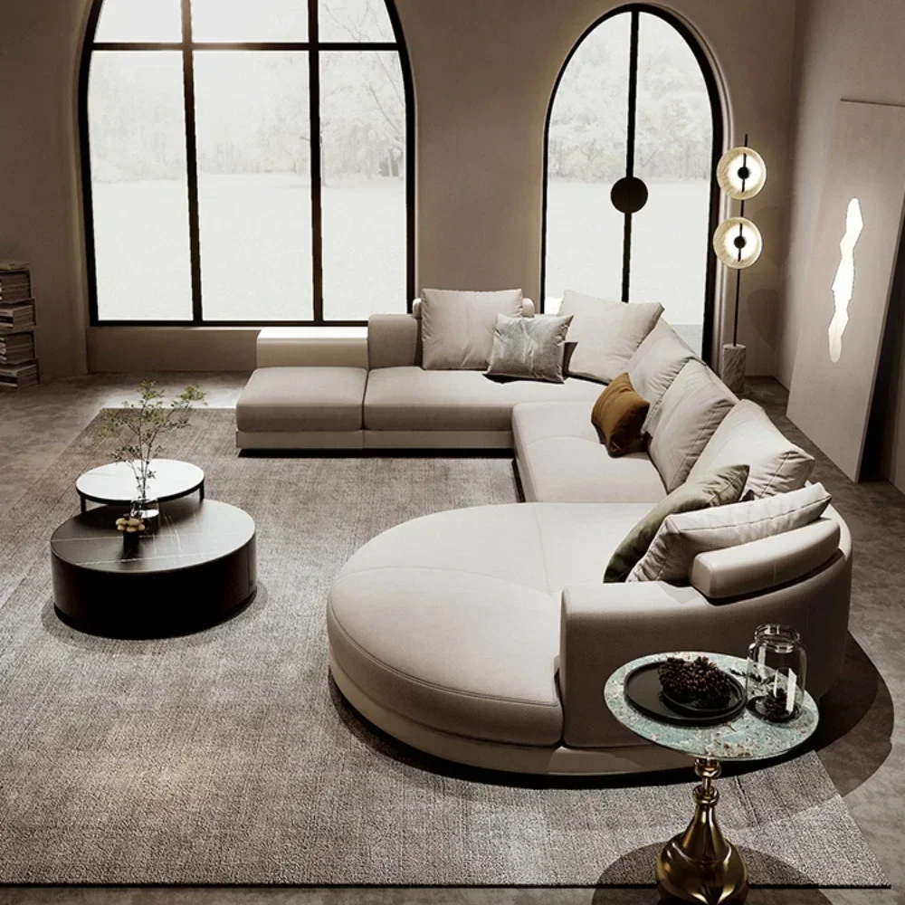 TAO Fabric Sofa Large Apartment Corner U-Shaped Modern Light Luxury Living Room