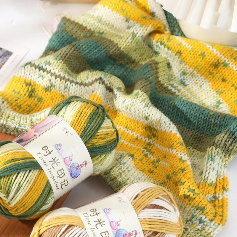 3-Pack of Colorful Gradient Yarn, 100g Per Roll, Total 300g, Colorful Knitting Yarn Suitable for Knitting Sweaters, Shawls, Coats, Scarves, Gloves, Bags, Blankets, Hanging Ornaments, and Various Other Handmade Crafts