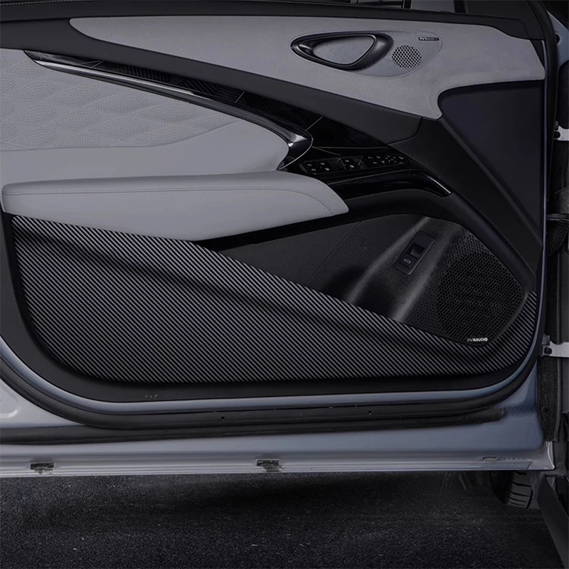 

For BYD SEAL ATTO 4 EV 2022-2025 Car Door Anti Kick Pad Carbon Fiber Leather Texture Anti Dirt Protective Sticker Auto Accessory