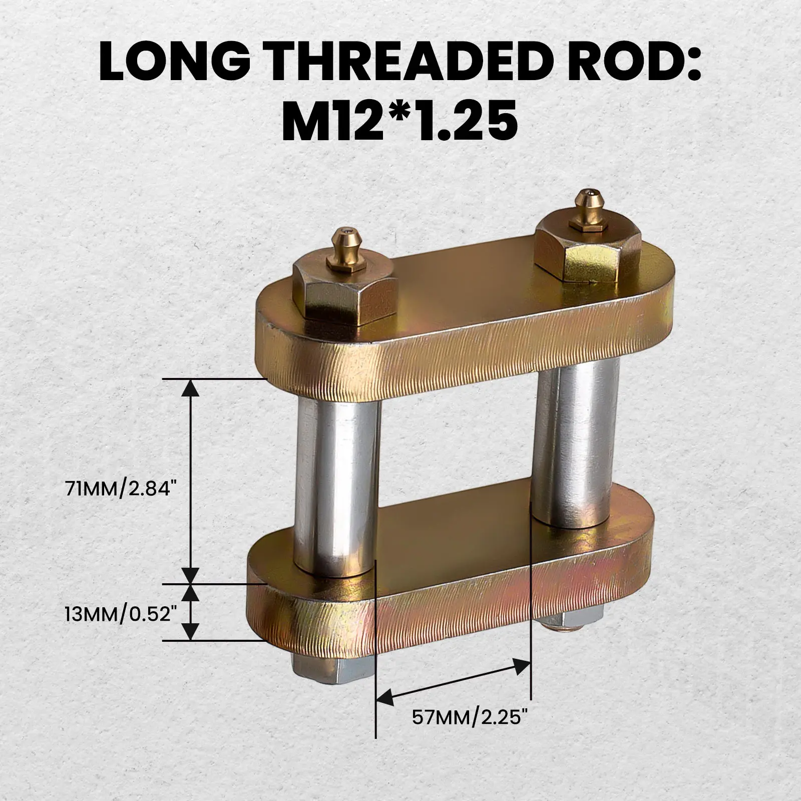 

57mm Greasable Duty Shackle Spring Bolt Link Kit For Tandem Axle Truck/ Trailers