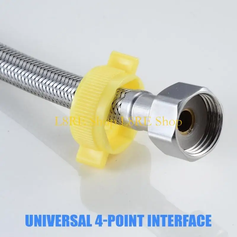 L8RE 4 Point Connection Water Heater Inlet Extension Hose Plumbing Part Stainless Steel Texture Hose for Water Heater