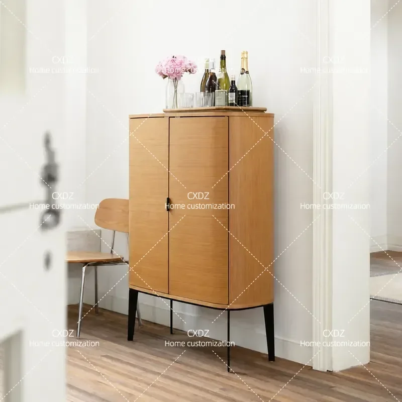 Modern Simple Arc Side Cabinet Wine Storage Locker for Living Room Porch Minimalist Design