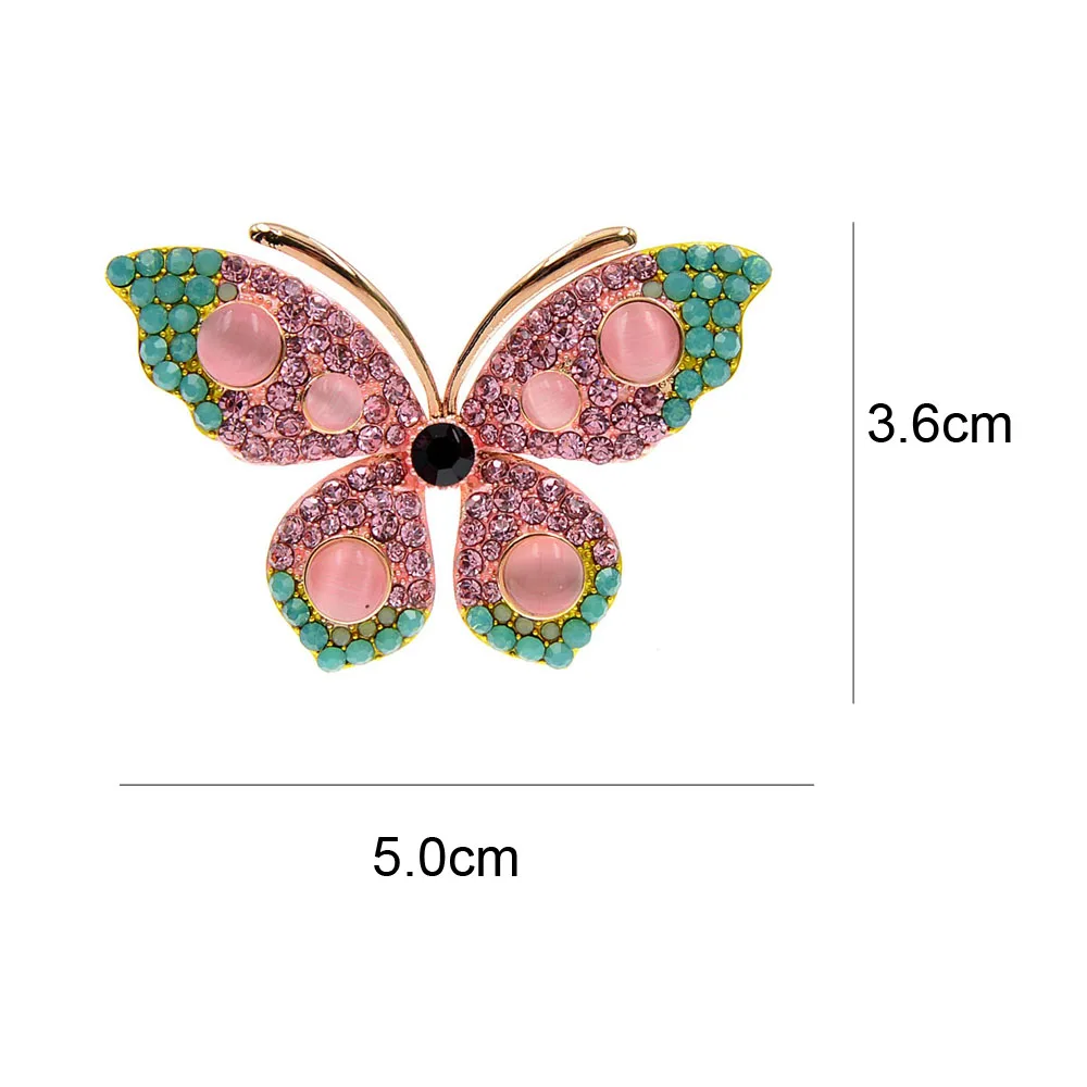 CINDY XIANG 3 Colors Available Mix-color Rhinestone Butterfly Brooches For Women Opal Pin Brooch Insect Fashion Jewelry Gift