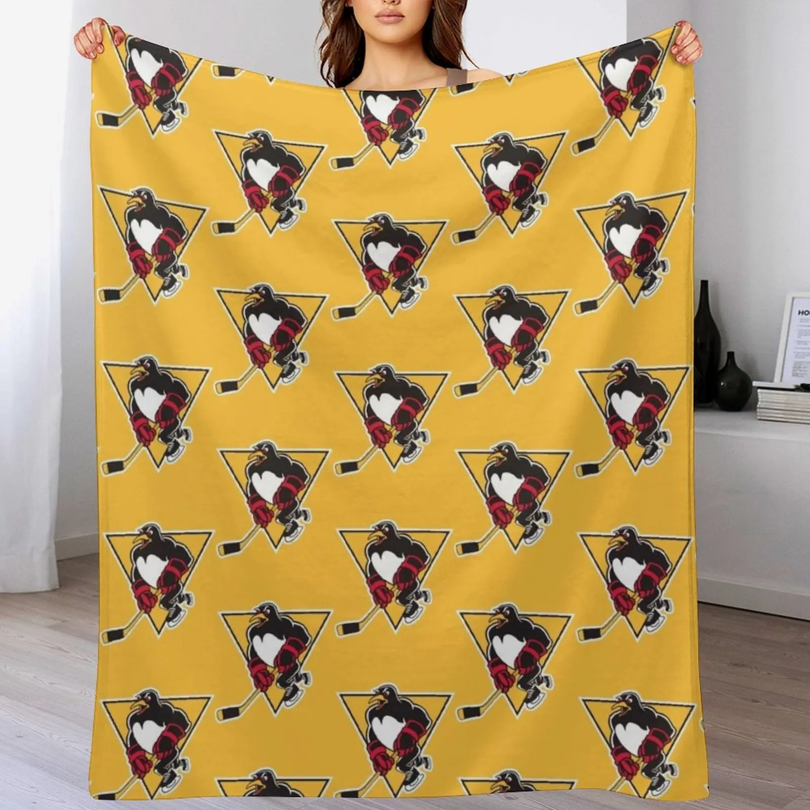 

Scranton Penguins Throw Blanket valentine gift ideas Polar Bed Decorative Sofas Blankets