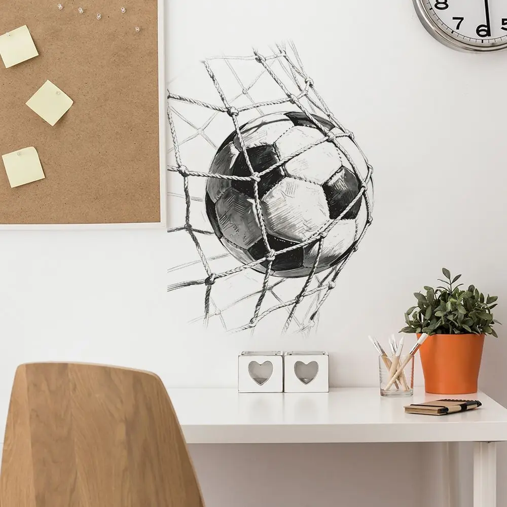 Creative Football Goal Wall Sticker Self‑Adhesive Wall Mural for Bedroom Entrance Dorm Home Background Decor