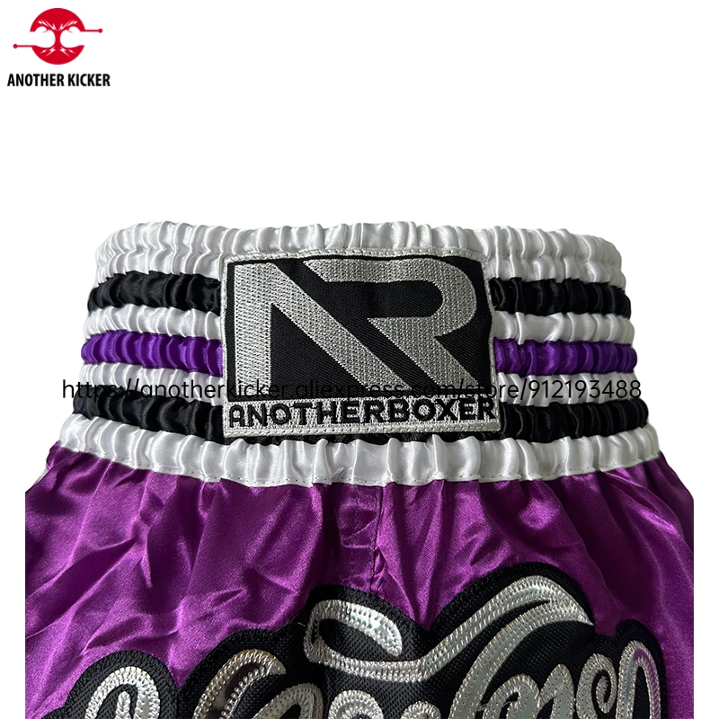 Breathable Muay Thai Shorts Men Elastic Waist Boxing Shorts Women Child Professional Satin Vintage MMA Training Kickboxing Pants