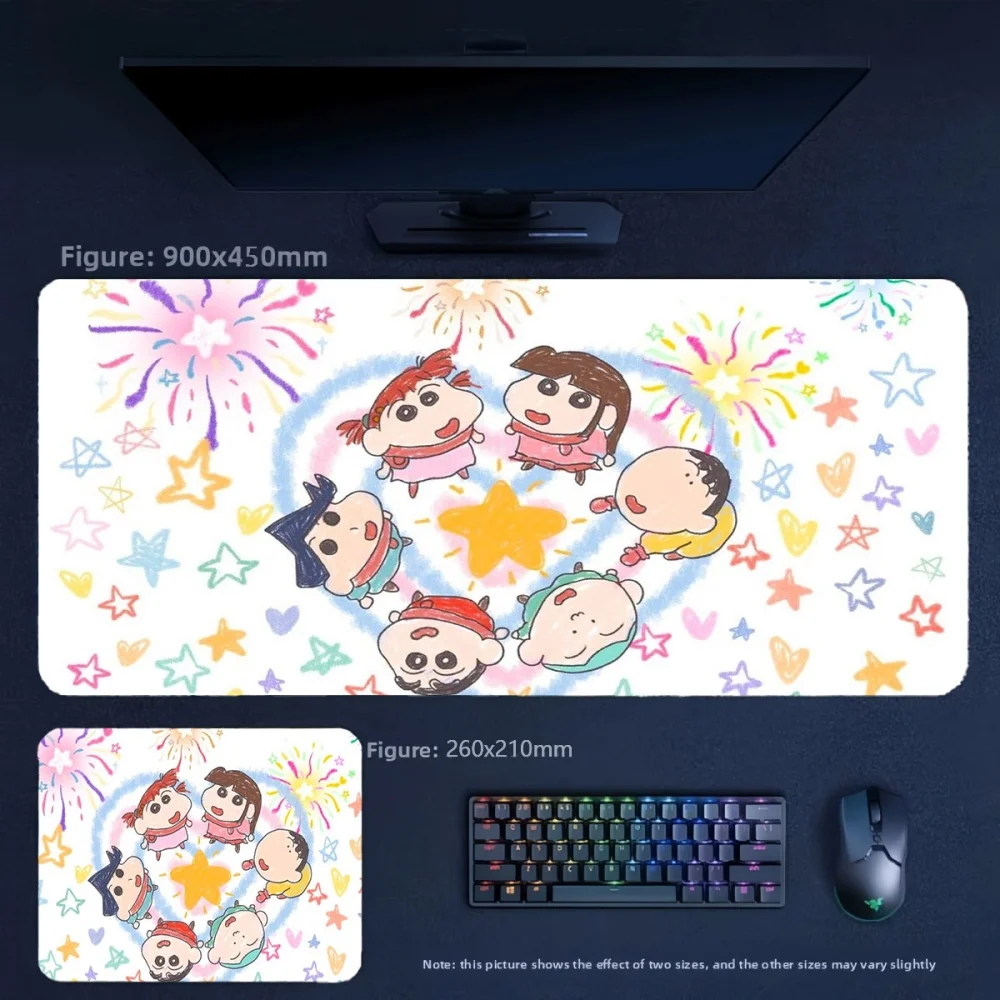 Animation Crayon Shin Chan and His Friends Graffiti Prints Leather Mouse Pad New High Quality Leather Desk Mat for Girls' Office