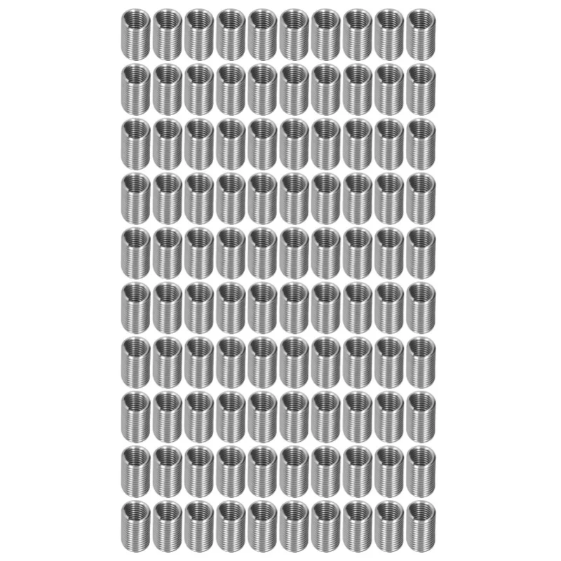

100Pcs Thread Inserts Male Female Reducing Nut Repair Tool Stainless Steel Fastener M6x13D