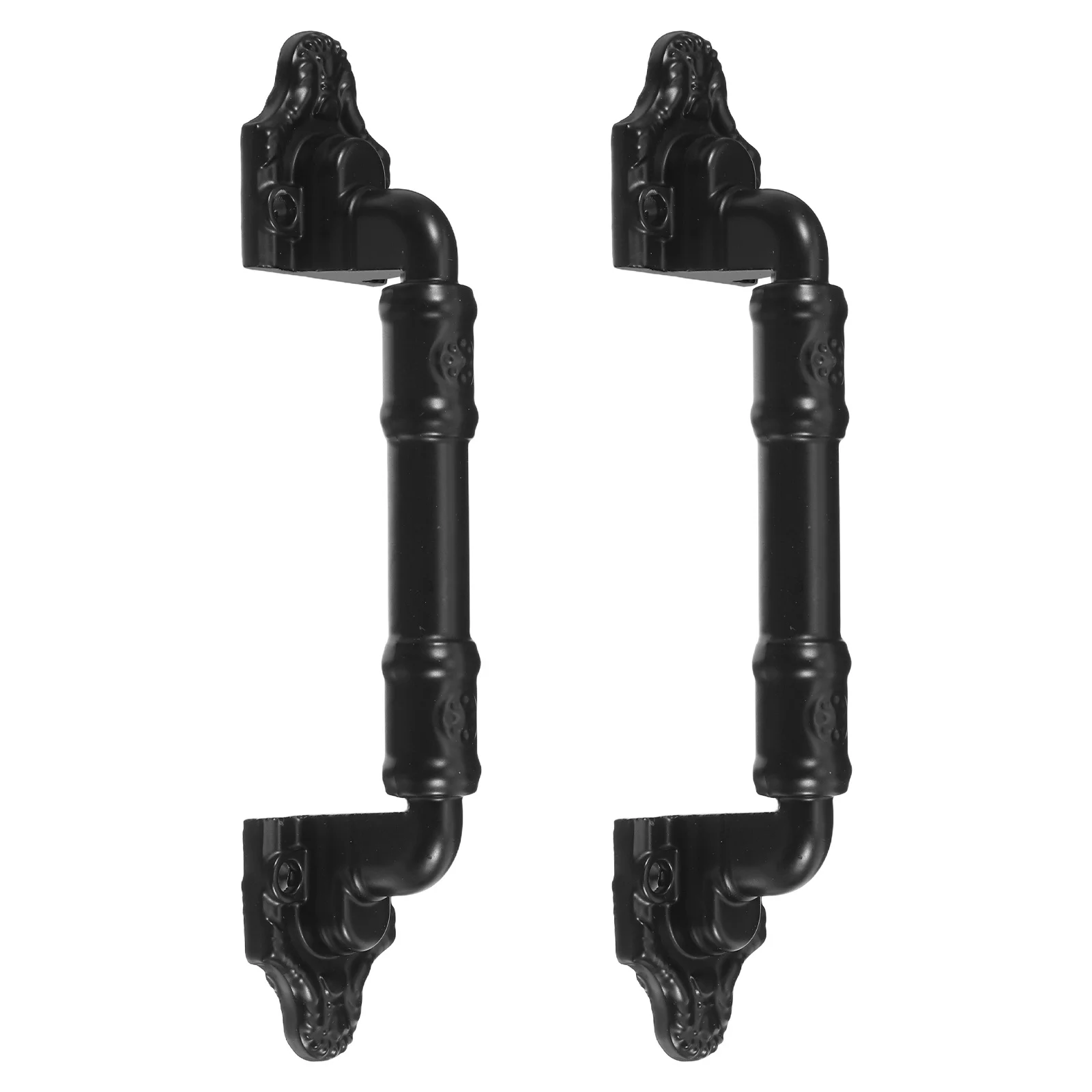 

2pcs Vintage Barn Door Handle No Drill Surface Mount For Wooden Room Main Doors Black Gate Pull Sliding Closet Door Handle
