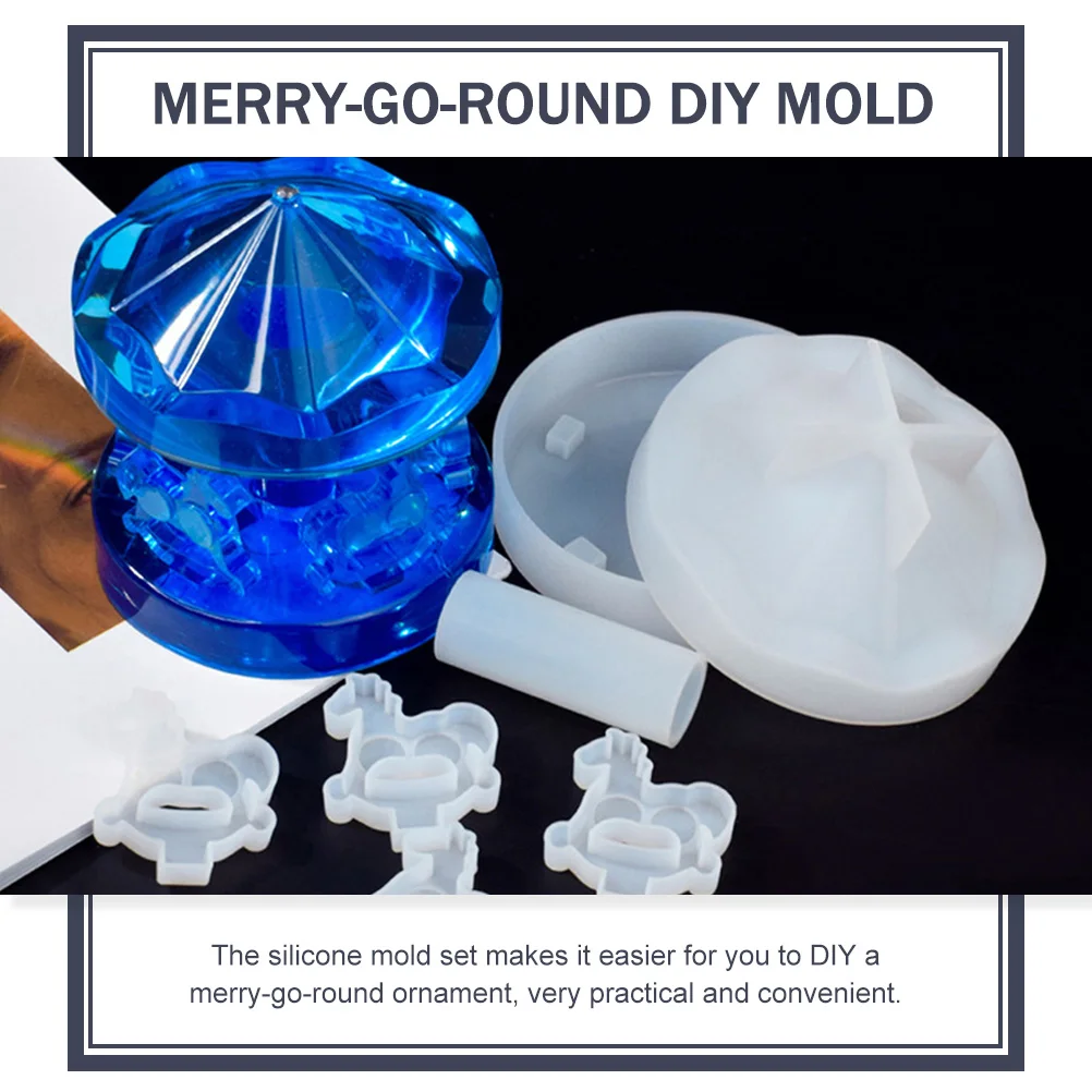 

1 комплект, 1 комплект, силиконовая форма Merry-Go-Round, набор для рукоделия из эпоксидной смолы, многоразовая антипригарная форма для изготовления орнаментов ручной работы, ювелирных изделий