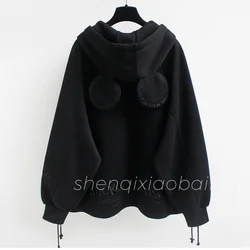 Large Size 2-300 Pounds Design Sense American Thin Hoodie Hooded Cardigan Early Autumn Women 2024 Loose Top Jacket