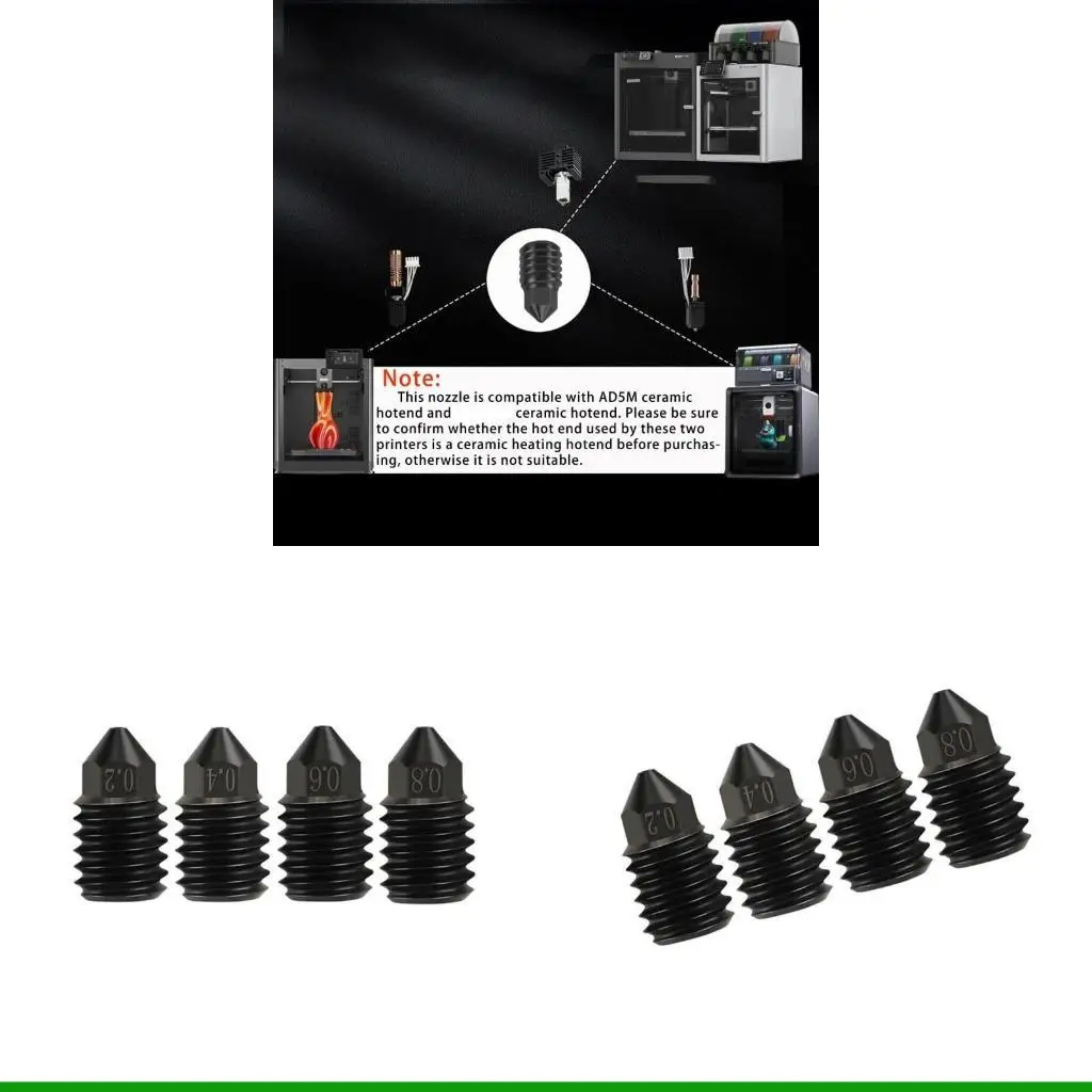 

U55C Fast Change 3D Printer Nozzle 0.2mm And 0.8mm Hardened Steel Building Heat Dealt For Extended Durability