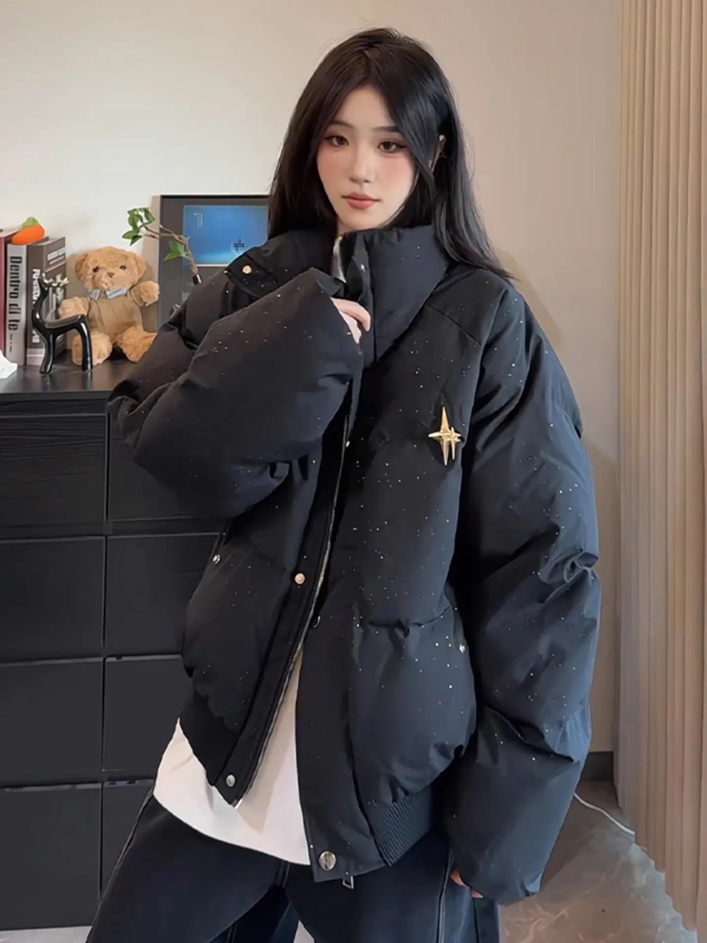 

Мужская зимняя куртка-пуховик American High Street Sle из хлопка с утолщенным воротником-стойкой, утепленная, для улицы