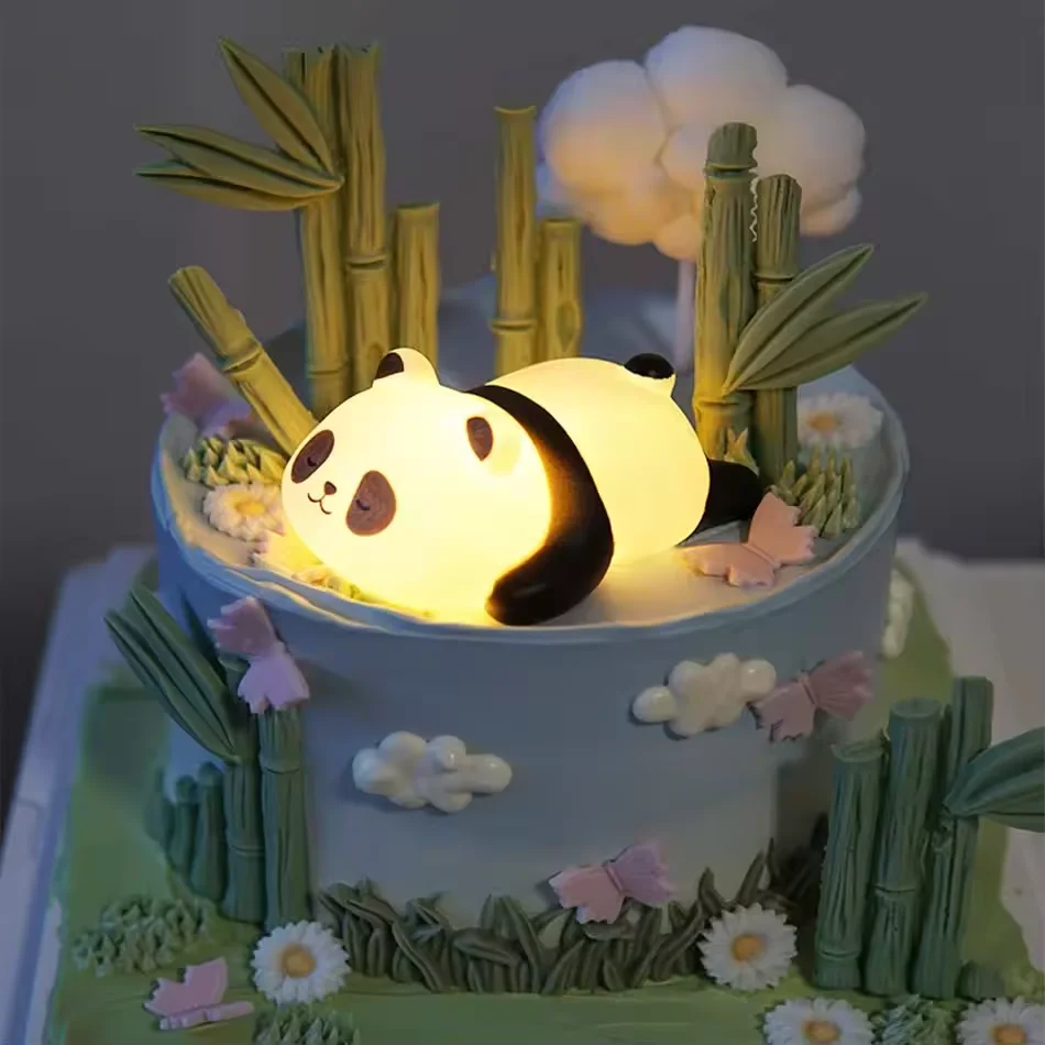 Panda LED Night Light Living Room Cute Animal Luminous Lamp Bedside Decor Creative Desktop Anime Peripheral Decor Gift Toys view 5