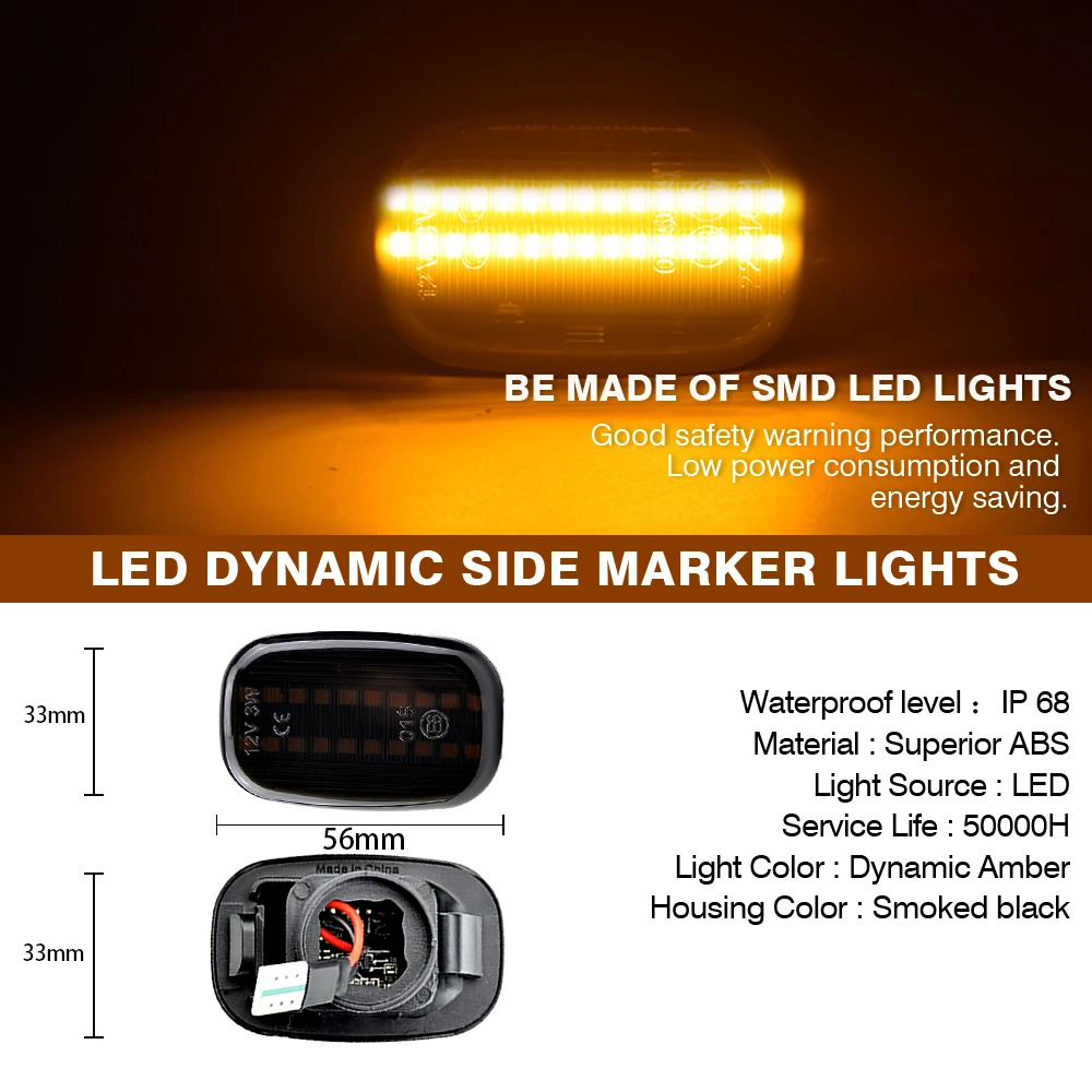 

Для Toyota Corolla Celica T20 23 Caldina Avensis Starlet Prius Fielder Verso Runx MR2 светодиодный динамический указатель поворота боковой габаритный фонарь