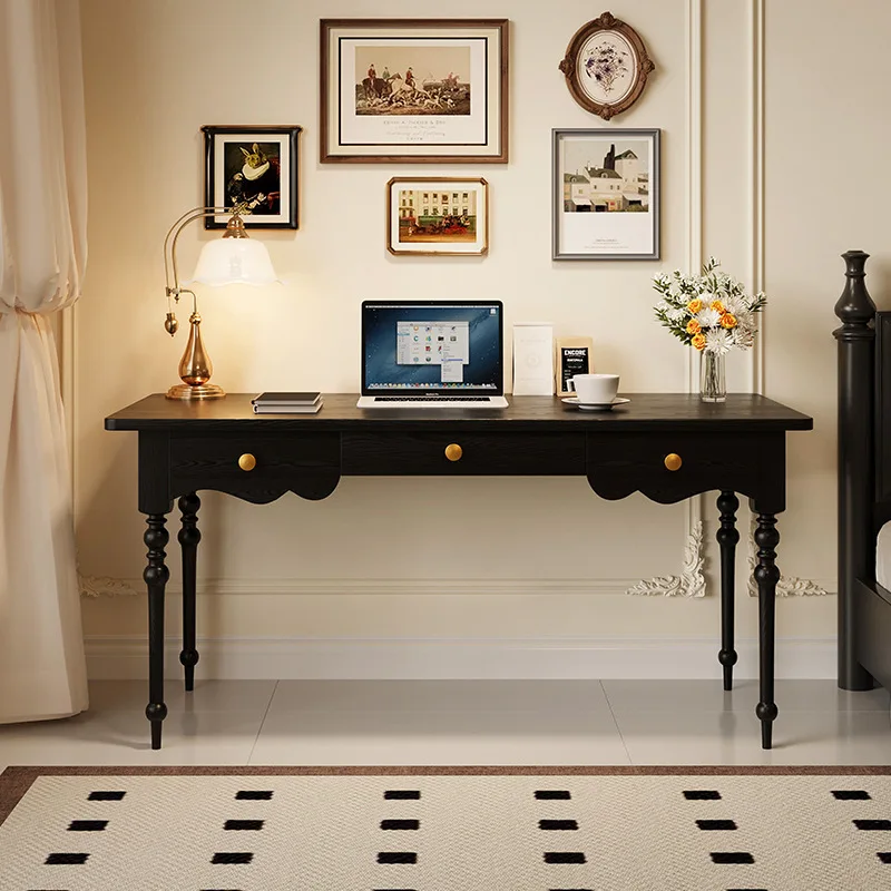 Doppelter Schreibtisch aus Massivholz