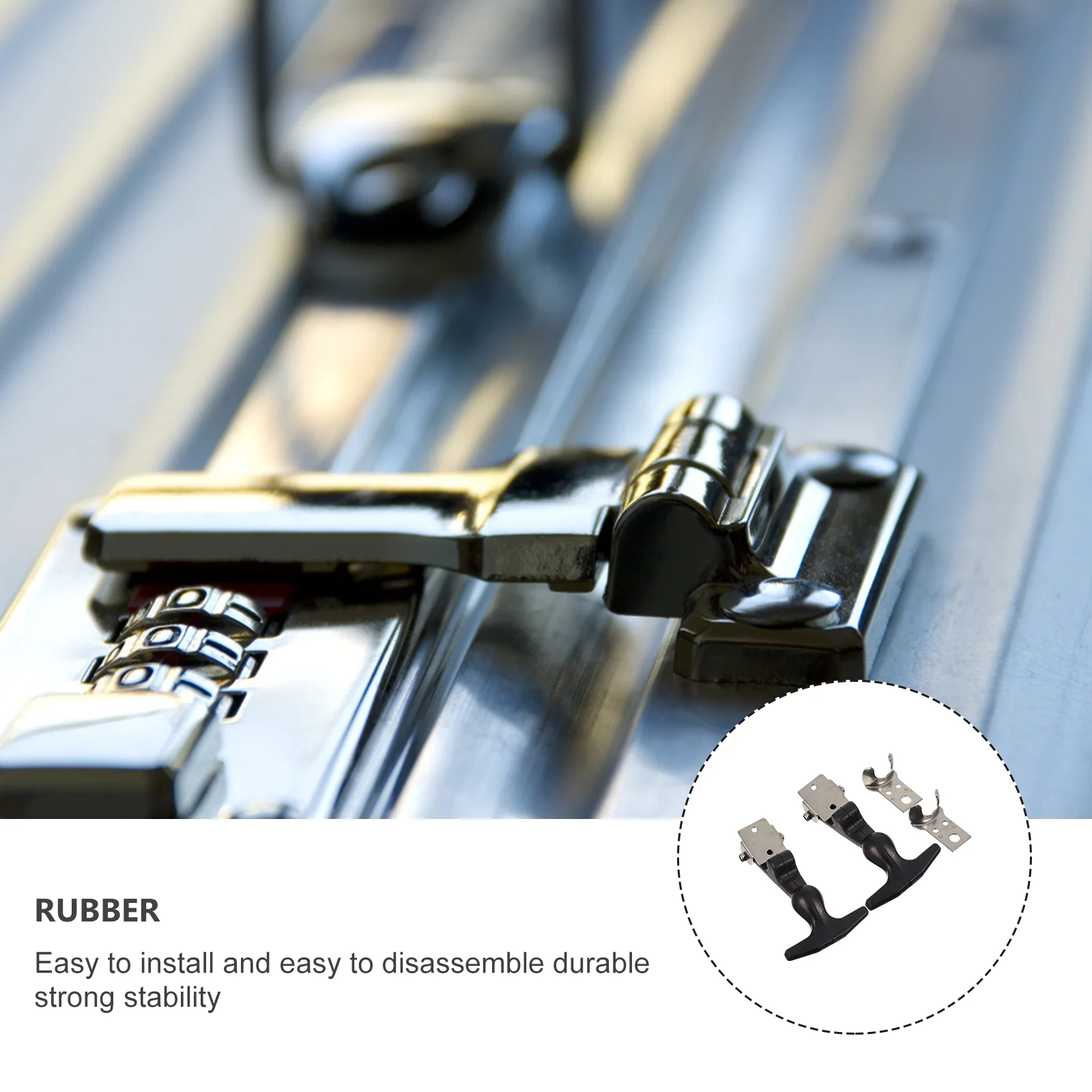 

2Pcs T Handle Draw Latches Rubber Buckle Hasp for Vehicle Engine Tool Box Hood Bracket Stainless Steel Vibration Absorbing