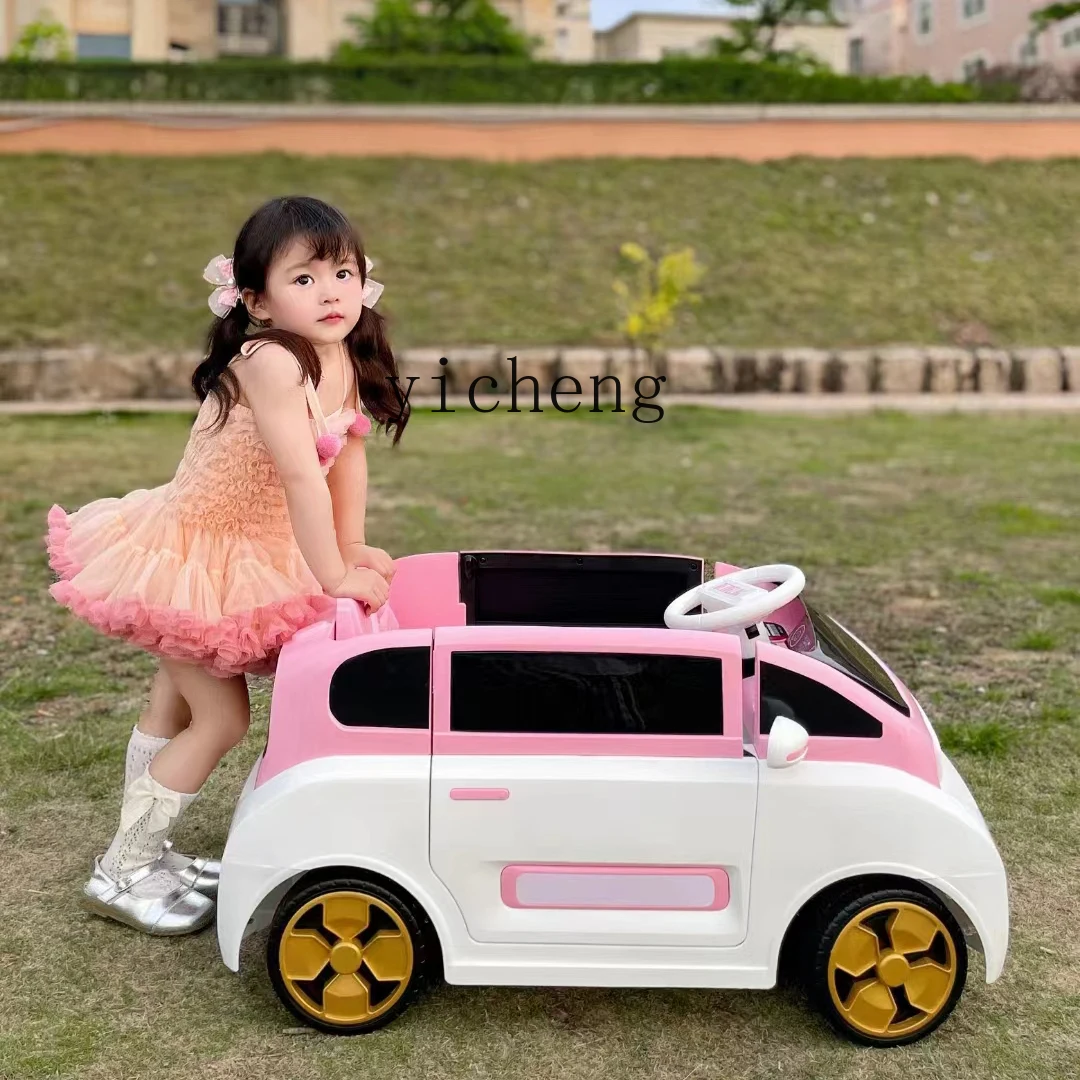 XL Electric Car Remote-Control Automobile Seated Toy Car with Push Rod Baby Stroller Bobby Car