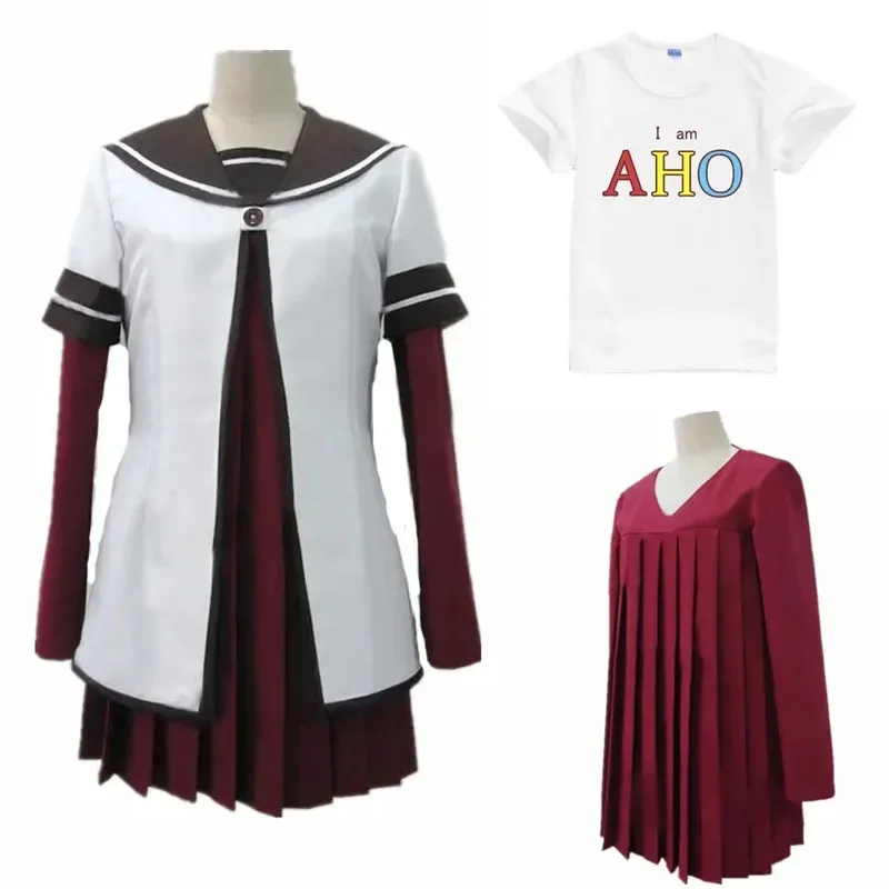

FC6New Yuru yuri School Uniforms Toshinou Kyouko Cosplay T-shirt Summer Anime Cotton Short Sleeve Tees@FC8！