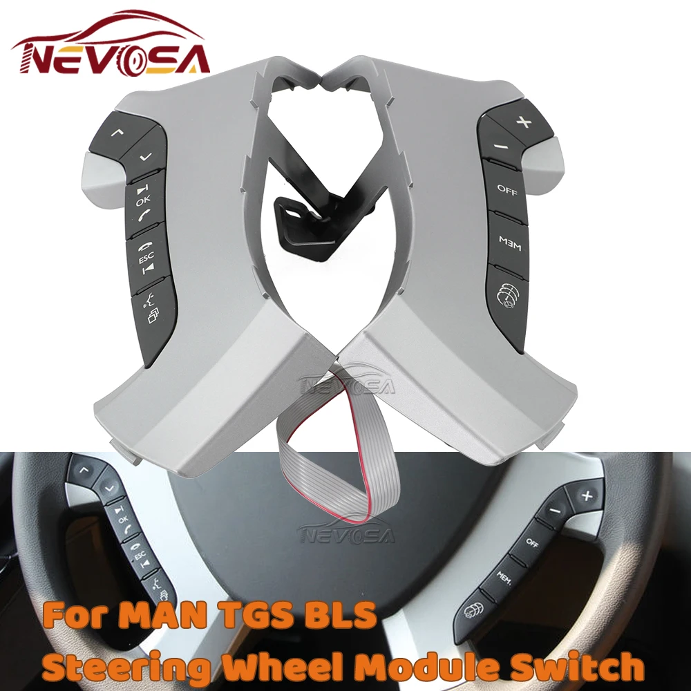For MAN TGS BLS Steering Wheel Module Adaptive Cruise Control MEM Switch Multimedia Bluetooth Buttons 81255036559 81464326008