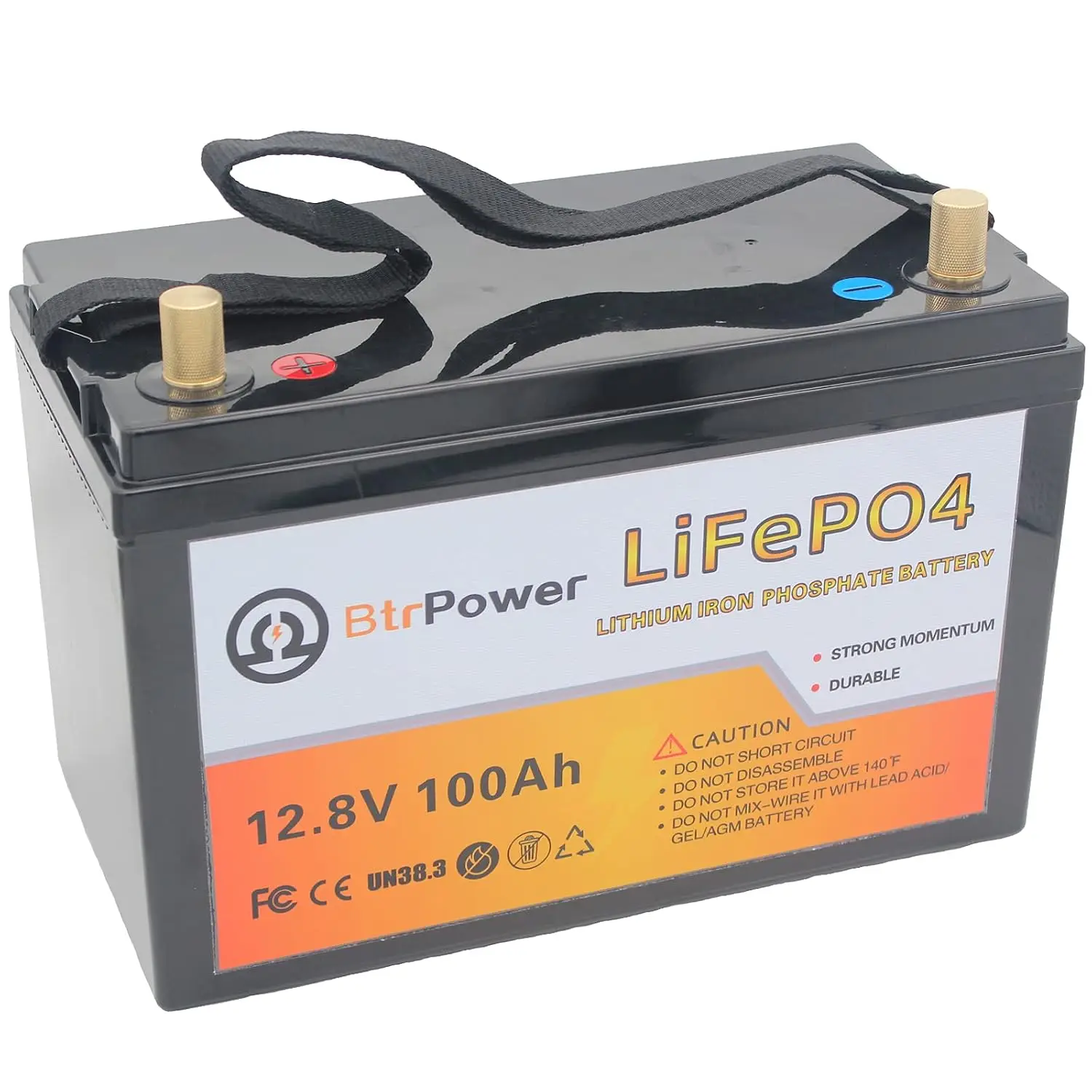 12V 100AH LiFePO4 Battery, 5000+ Deep Cycle Rechargeable Solar RV Marine Off-Grid Power Storage, Customized