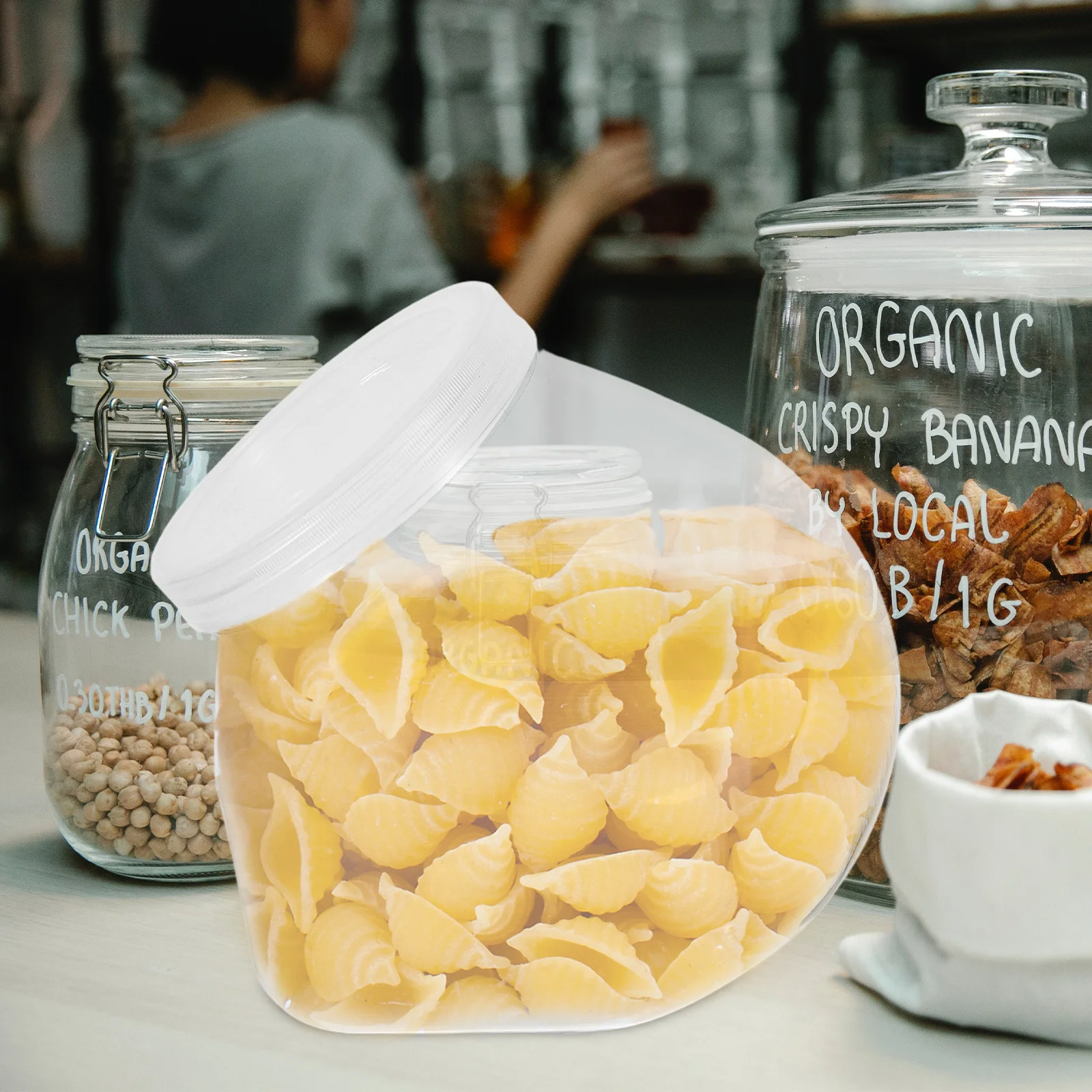 

Wide Mouth Reusable Plastic Bottle 2000ml Clear Transparent Food Grade Storage Container Reusable Sealed Bottle for Liquids and