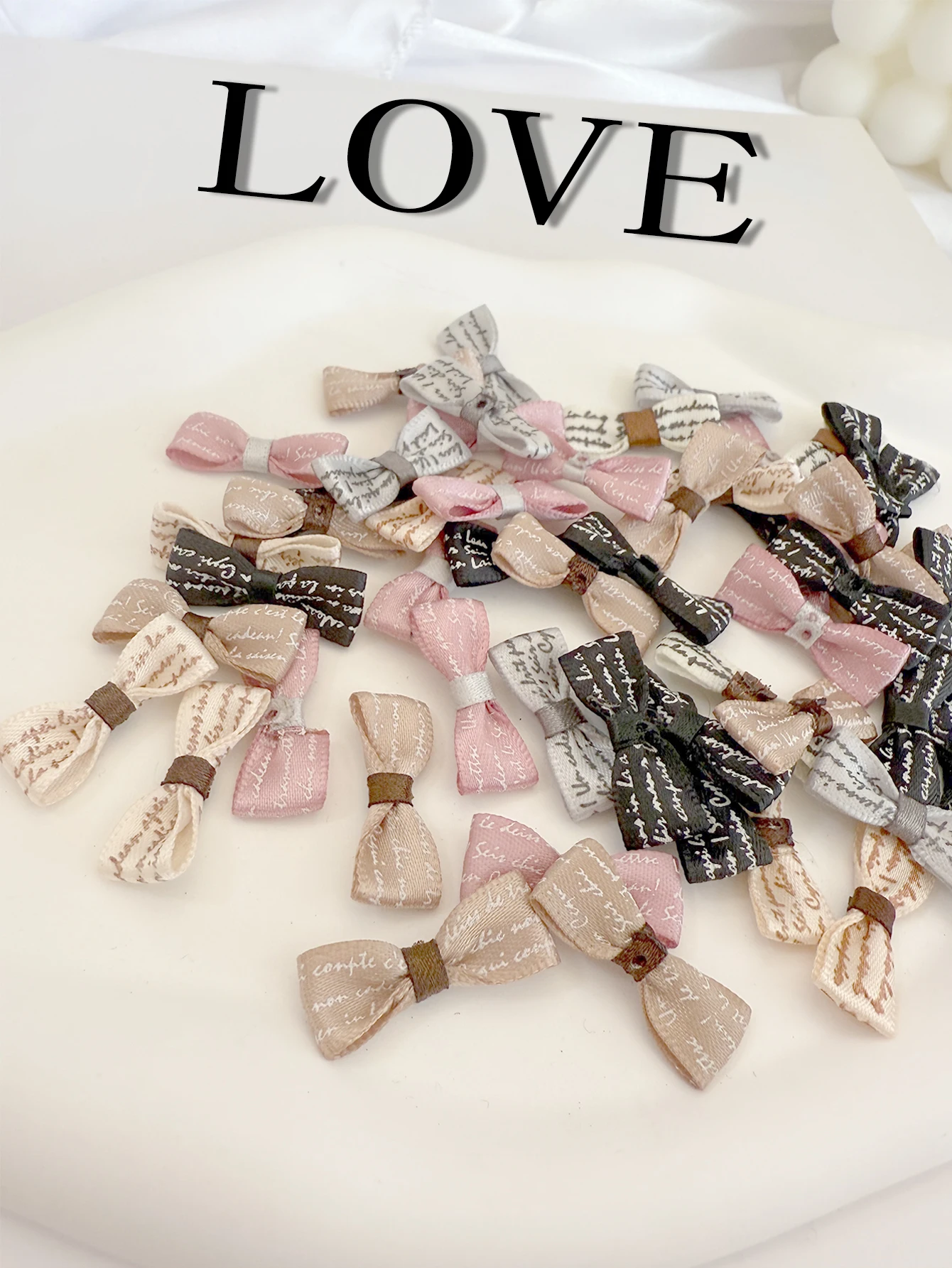 

Printed Mini Satin Ribbon Flowers Bows Ties Craft Scrapbooking Embellishment DIY Projects Bowties Decor Hair Clips Pets Hair Bow