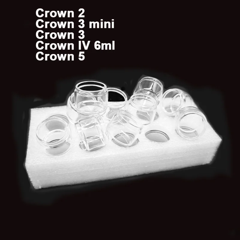 10 Pieces Bubble Fat Glass Tank For Crown 2 3 4 IV Crown 3 Mini Crown 5 Replacement Glasses Tank Container