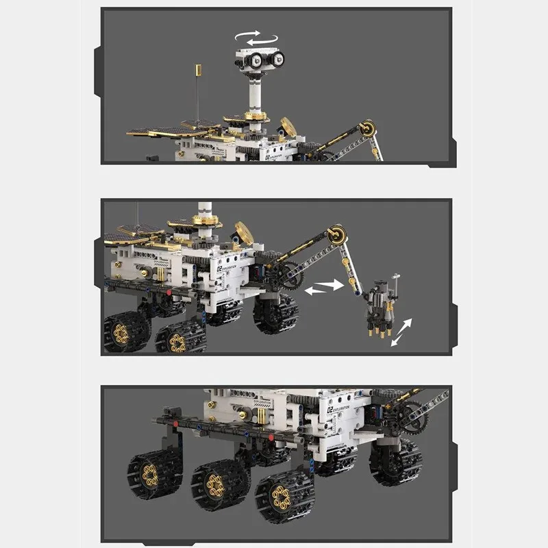 Klemmbausteine Weltraum Erklärung Auto Technik Bausteine Set, RC Fernbedienung Auto Modell Kit, MOC T1009 Geschenk für Kinder 1007PCS