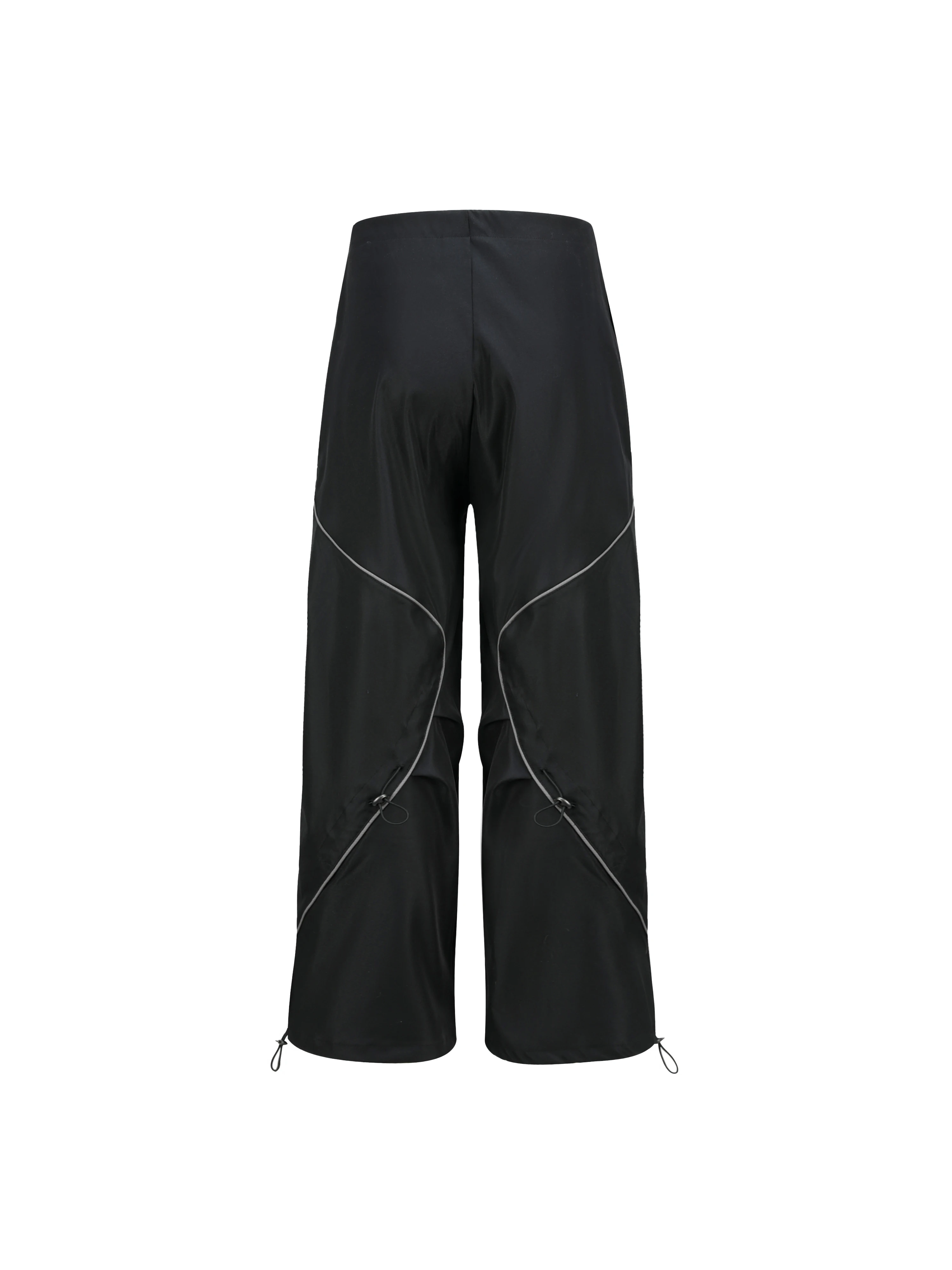 Niche Designer Style Black Deconstructed Drawstring Straight Casual Pants Men's and Women's Trousers