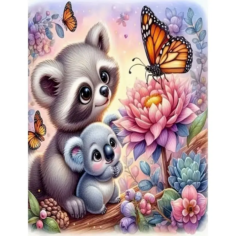 

GATYZTORY Diamond Painting Kit Original Gifts Diamond Art Embroidery Raccoon Full Round/Square Modern Wall Art Picture Adult