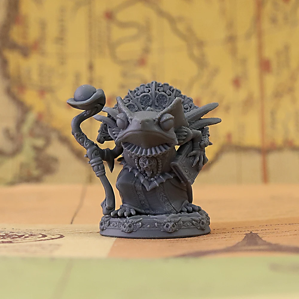 Frogfolk Sorcerer Resin Unpainted Miniature Figure for Tabletop RPG Dungeons Role Playing Wargame