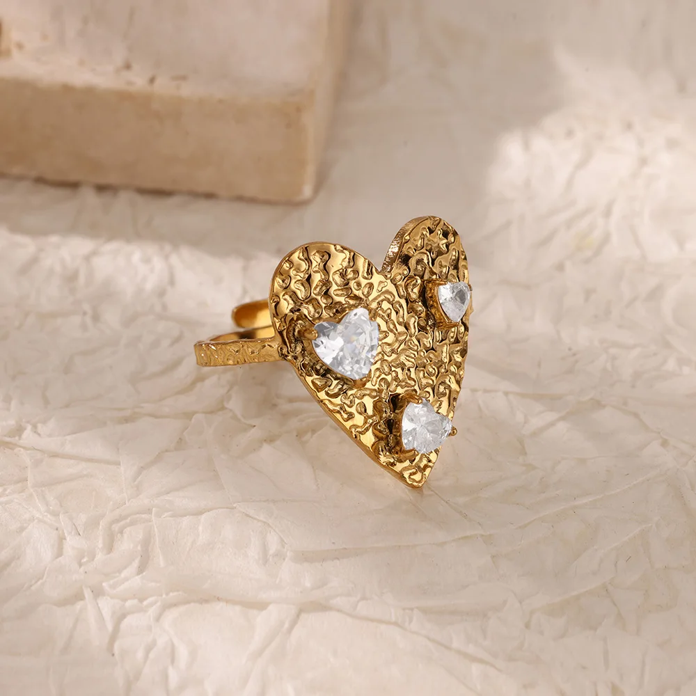 여성용 빈티지 진주 장식 러브 하트 나비 매듭 반지, 조정 가능한 스테인레스 스틸 패션 액세서리, 우아한 보석 디자인