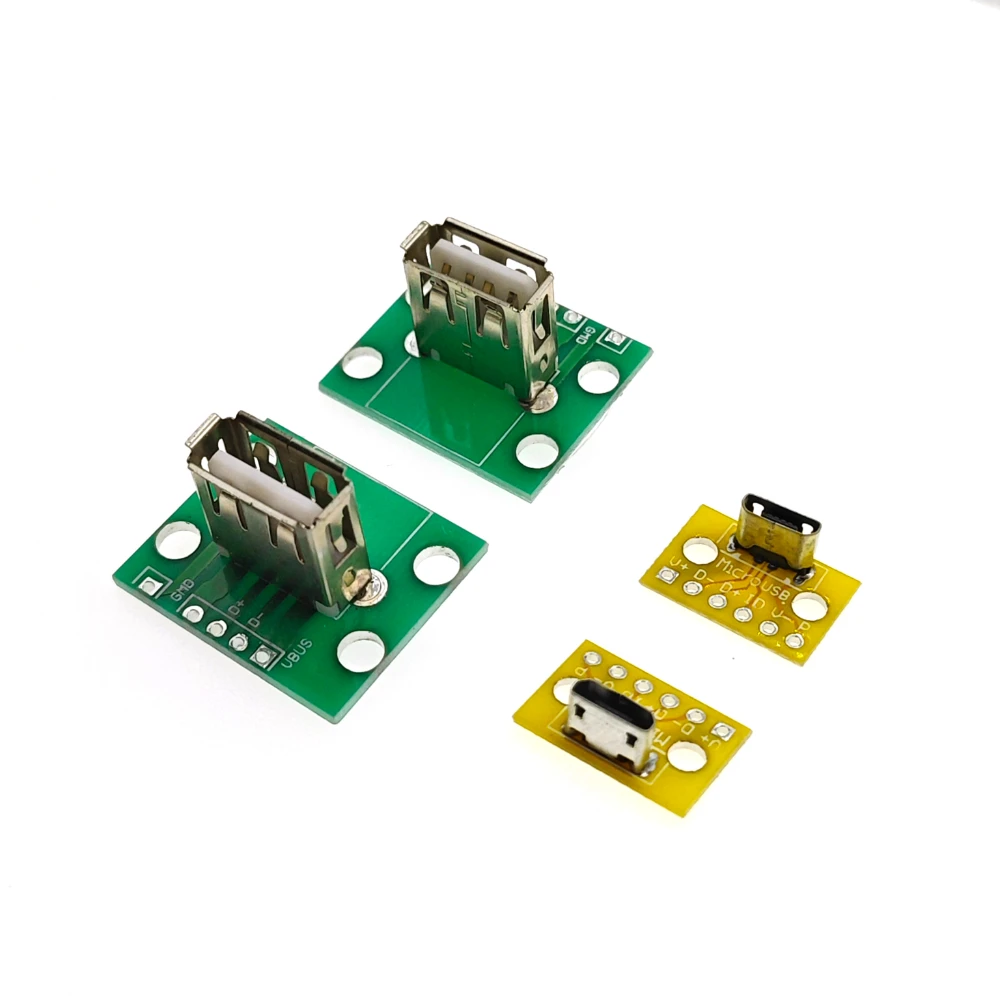 

1PCS Vertical USB Micro USB 2.0 Female Head A Connector 2.54mm PCB Converter Adapter Breakout Board 180 Degree Vertical