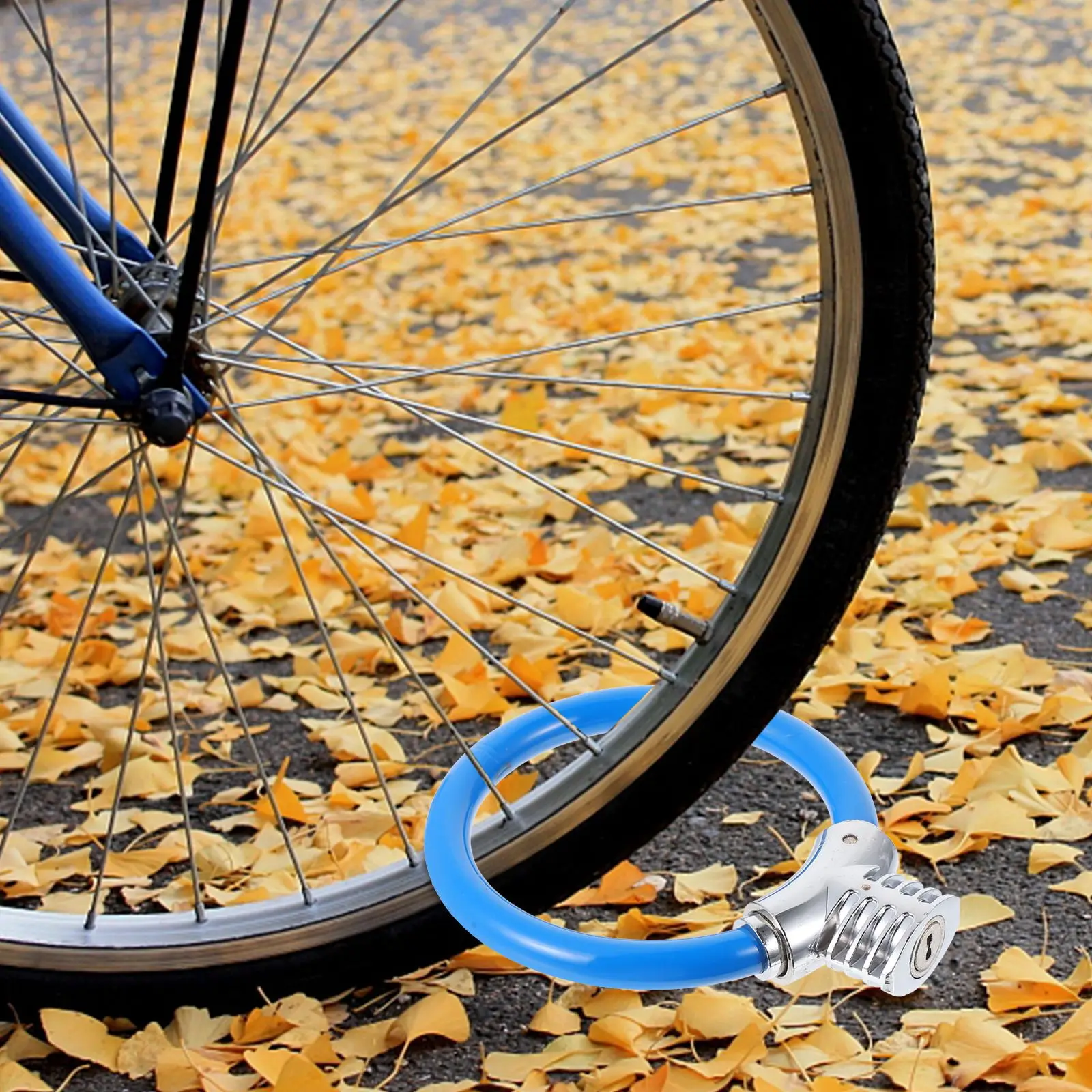 

Portable Mini Bike Ring Lock Anti-Theft Zinc Alloy Security Lock with Steel Cable Reinforced Protection for Bicycle Outdoor Use