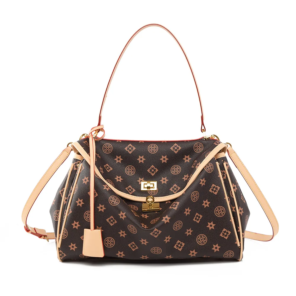 

Новая женская большая сумка 2025 года, европейская и американская ретро-сумка, сумка для подмышек с принтом, модная пригородная сумка через плечо, большая вместительная сумка, водоотталкивающая повседневная сумка