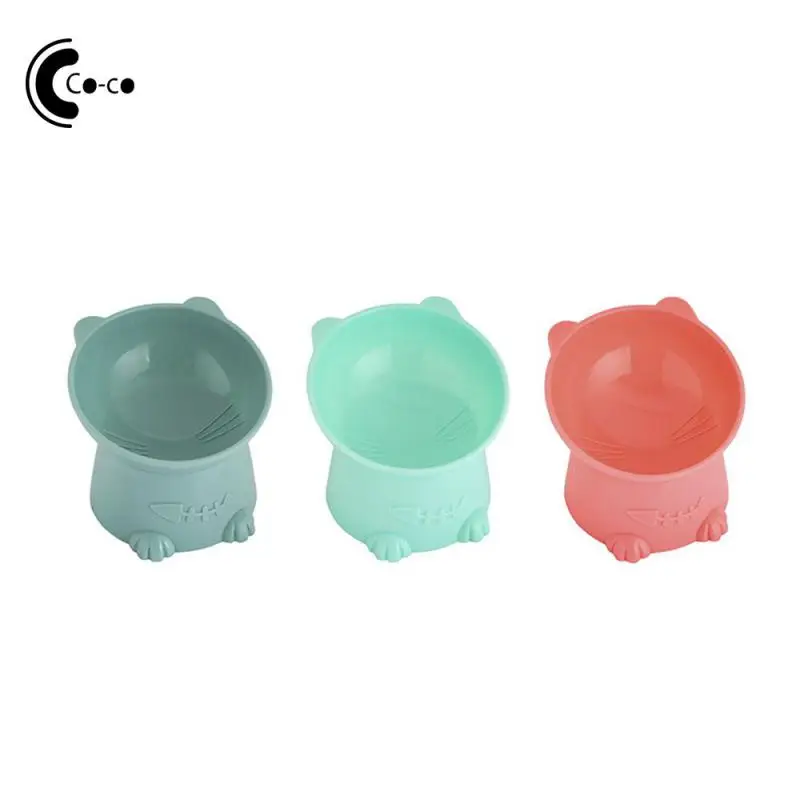 Cat Bowl Large Capacity Pet Supplies Safety Material High Quality Pet Feeder Cartoon Cat Style Anti-overturning Easy To Clean