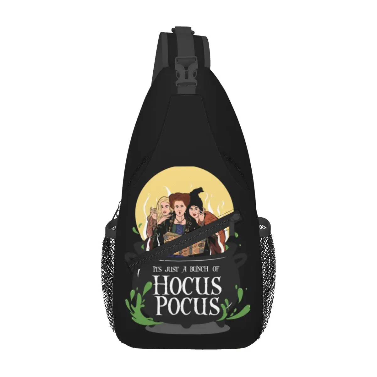

Custom Halloween Film Shoulder Backpack Men Women Fashion Shoulder Chest Bags For Traveling Hiking Hocus Pocus Witch Sling Bag