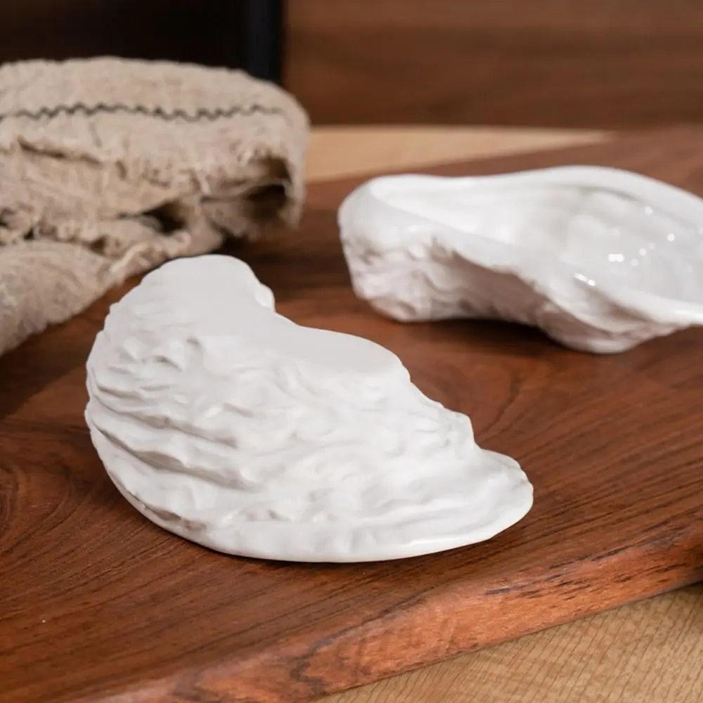 Japanese Cuisine Ceramic Oyster Plate Exquisite Irregular Storage Dish Multi-Function Reusable Sushi Sashimi Plate Salad