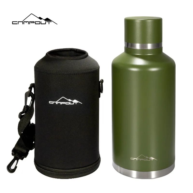 

Outdoor 2L Thermal Mug Keeping Cold and Hot Thermal Mug Large Capacity 304 Double Layer Mug Can Be Carried Across the Body