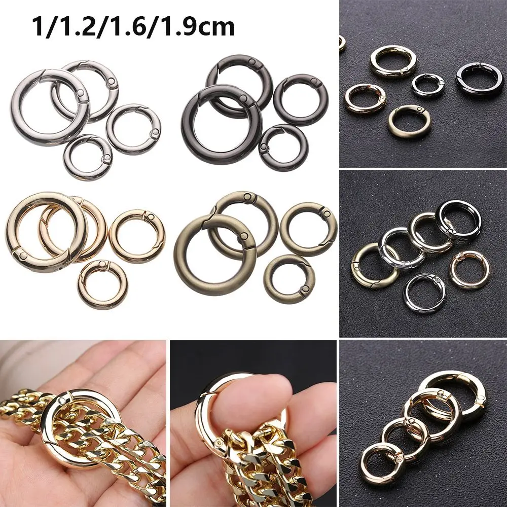 10pcs 10/12/16/19mm Zinc Alloy Hooks Plated Gate Spring O-Ring Buckles Carabiner Purses Handbags Snap Clasp Clip Bag Belt Buckle