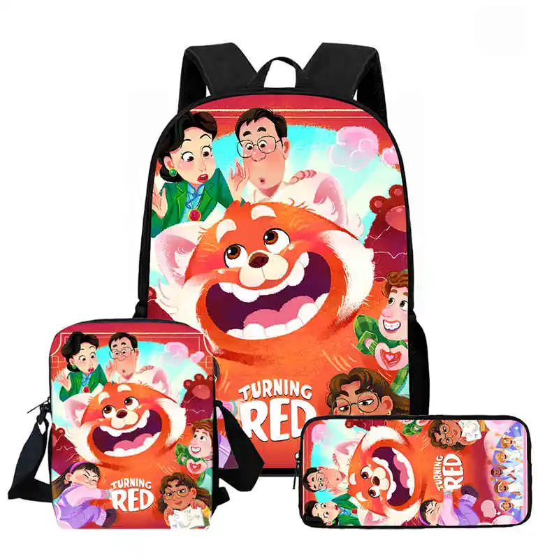 

Cartoon Turning Red Child School Backpack With Shoulder Bags Pencil Bags For Kindergarten,Light Weight School Bag For Boys Girls