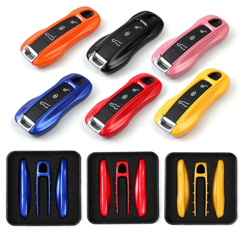 3PCS Smart Key Shell Cover Case For Porsche New Cayenne Panamera 911 992 Taycan Car Key Case Car Accessories Protective Case