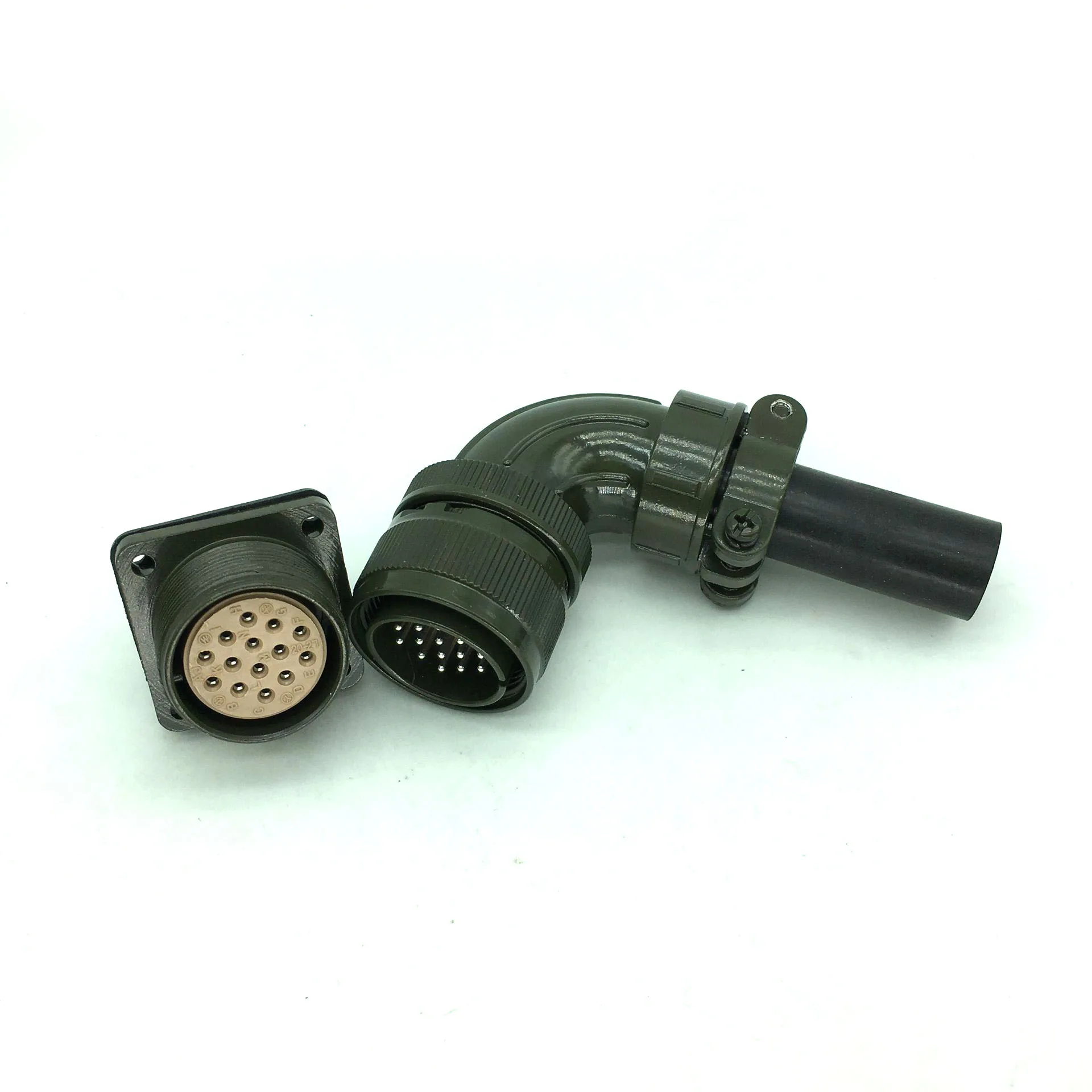 5015 Serie Connector Straight/Elbow GX30 14-Pin Elbow Military Standard Aviation Plug Socket MS3106A20-27P Reverse Installation