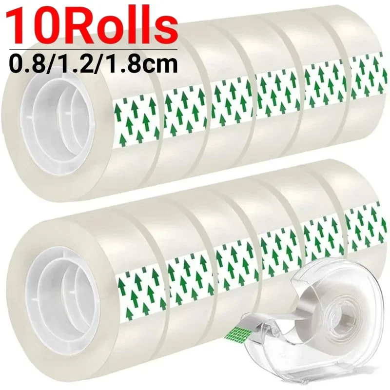 10/5/3/1 Rollen Transparante Tape Vult Wikkelband Rol 0.8Cm 1.2Cm 1.8Cm Hoge Viscositeit Plakband Thuis Schoolbenodigdheden