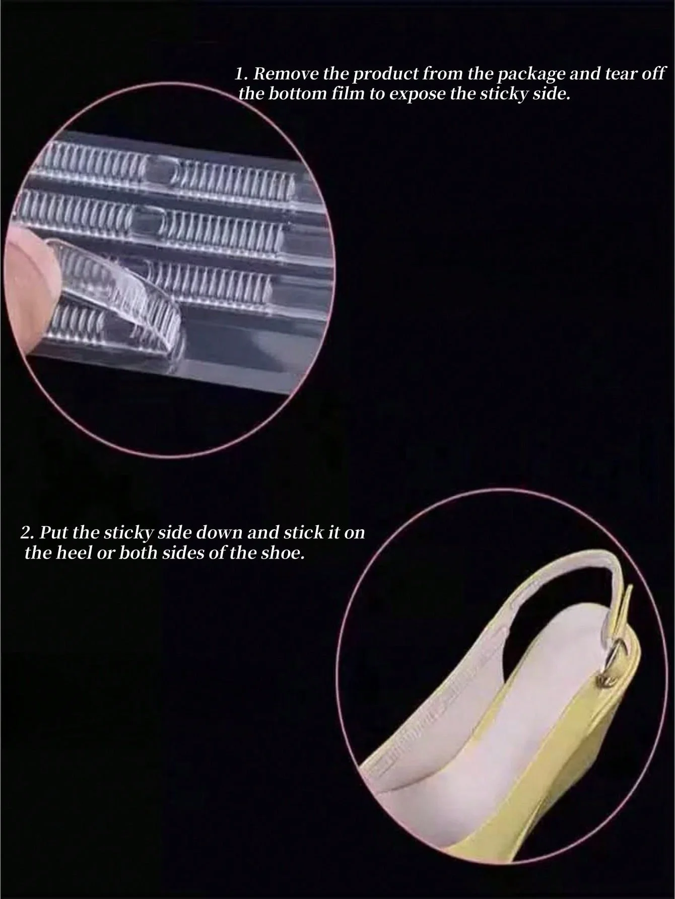4Pcs Silicone Heel Stickers Heel Grips for Women Men Anti Slip Heel Cushions Non-Slip Inserts Pads Foot Heel Care Protector image 3