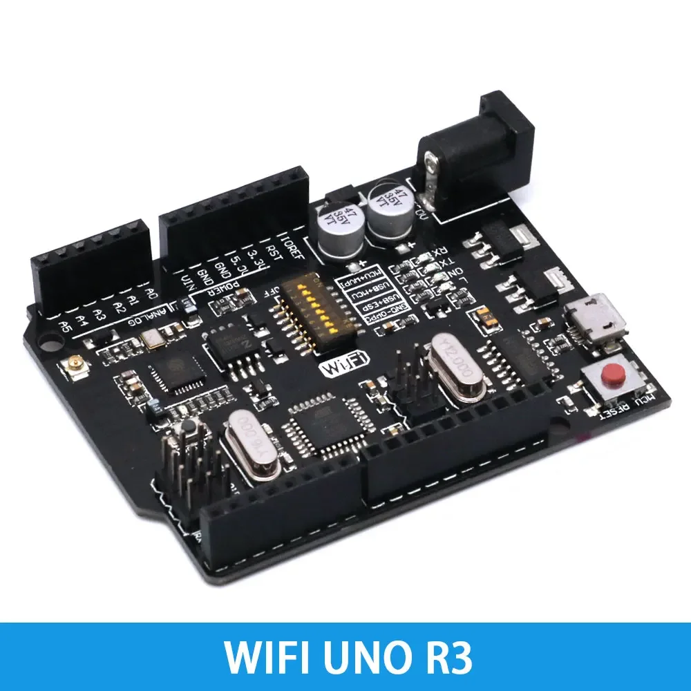 UNO + WiFi R3 ATmega328P + ESP8266 CH340 (memoria de 32Mb) 6V-9V USB-TTL CH340G para placa de desarrollo Arduino NodeMCU WeMos
