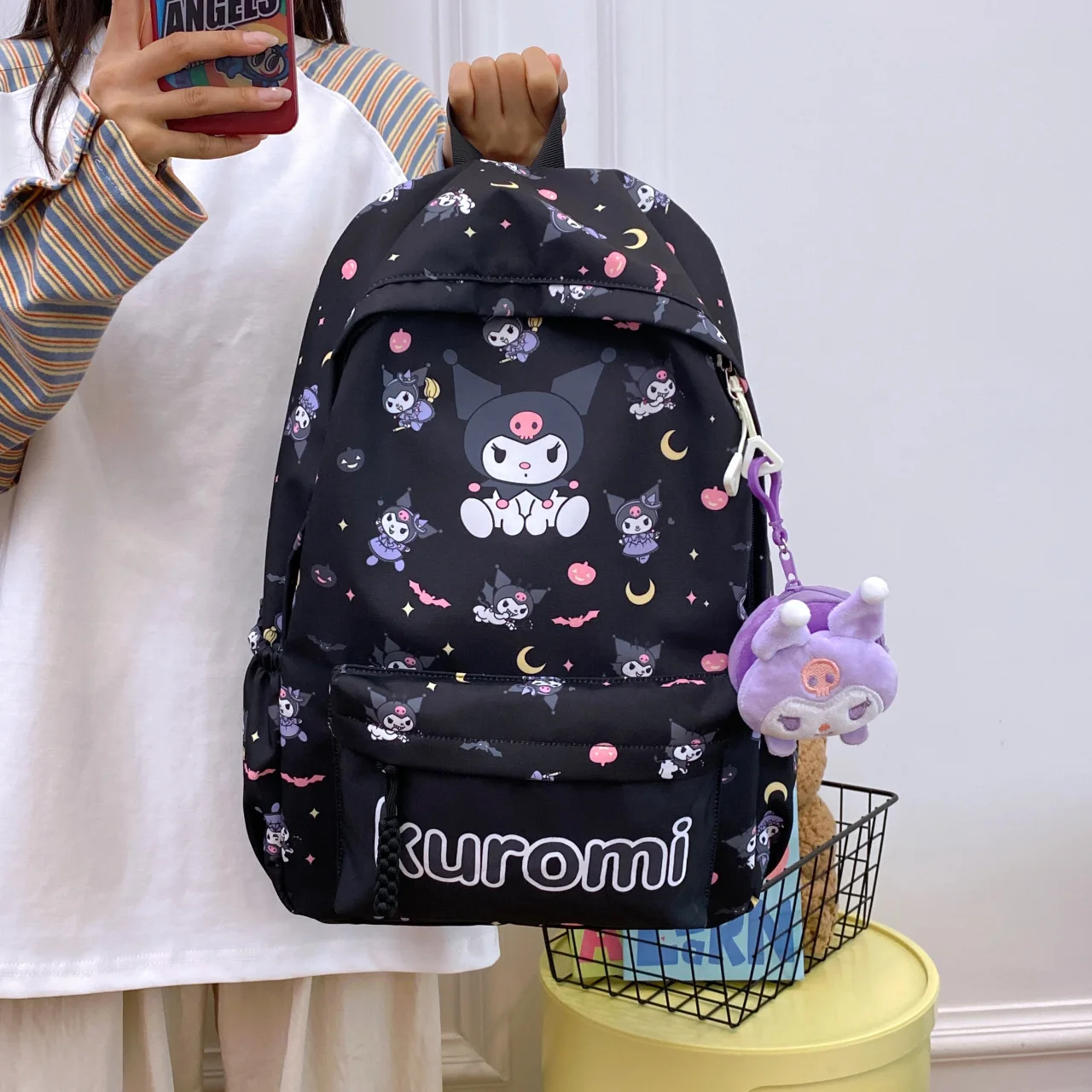 New Fashion Student Backpack, Large Capacity Printed Simple Casual School Bag for Middle High School University Students