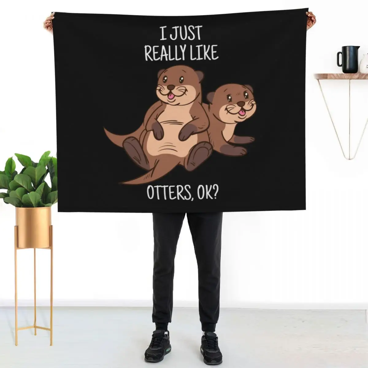 

Otter Lover Women Sea Otter Gift for Men Otter Throw Blanket Ultra Soft Flannel Fleece Blanket for All Seasons