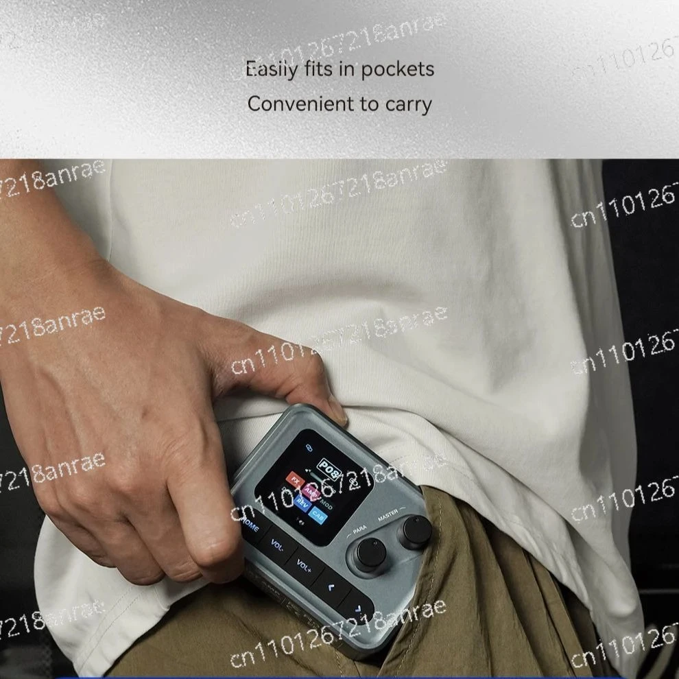 Многофункциональный процессор эффектов M-VAVE Pockect AMP: 3-полосный эквалайзер, 5 задержек, 6 ревербераций, 80+ эффектов, 7 часов работы от батареи, Bluetooth.